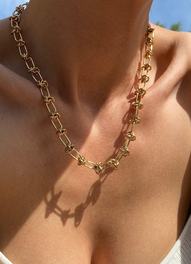 MANESKIN de ENCHAIN Gold Stainless Steel Chain Necklace - Saint Luca Jewelry