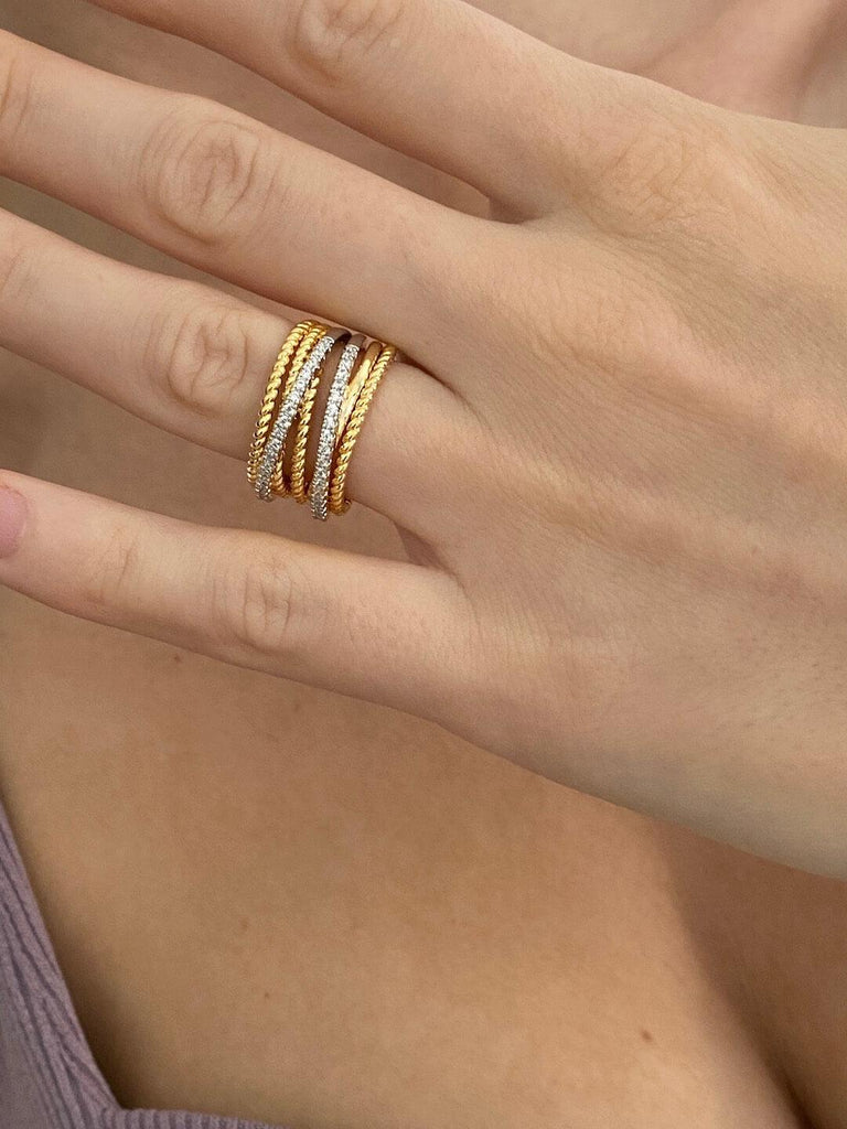 BARBARA Modern Diamante Ring - Saint Luca Jewelry