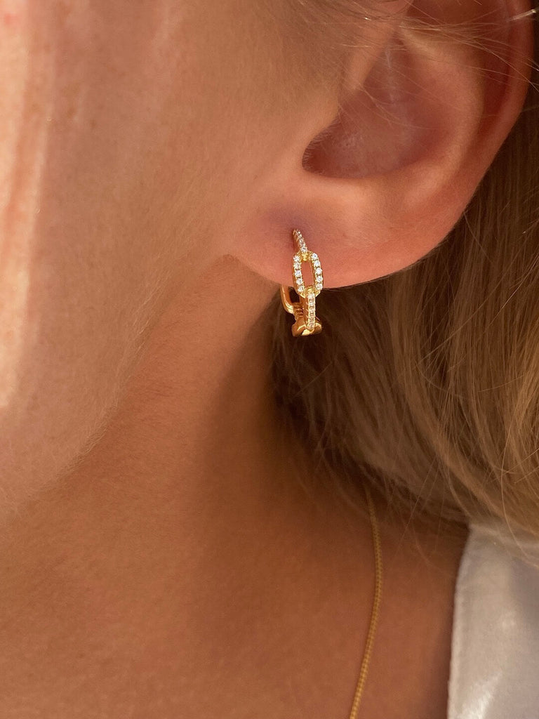 18K THE MYSTERIOUS de ENCHAIN ATELIER Crystal Hoop Earrings - Saint Luca Jewelry