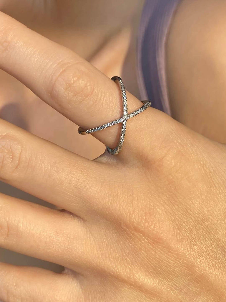 BRIELLE SILVER Moder Crystal Ring - Saint Luca Jewelry