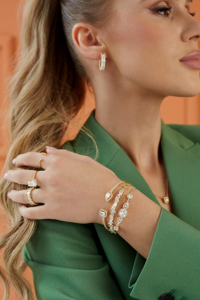 AGNES GOLD Crystal Adjustable Bracelet Saint Luca Jewelry