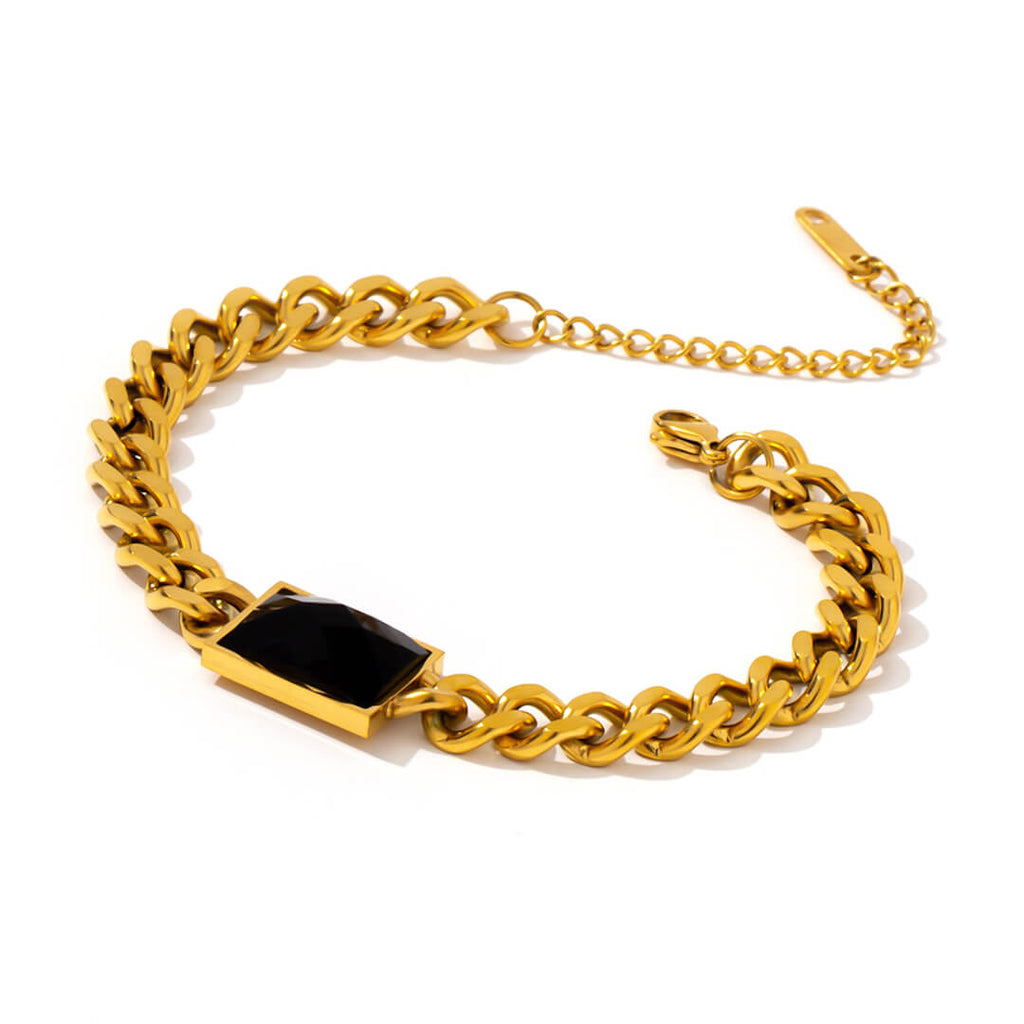 PACHAMAMA de ENCHAIN Gold Black Crystal Bracelet - Saint Luca Jewelry