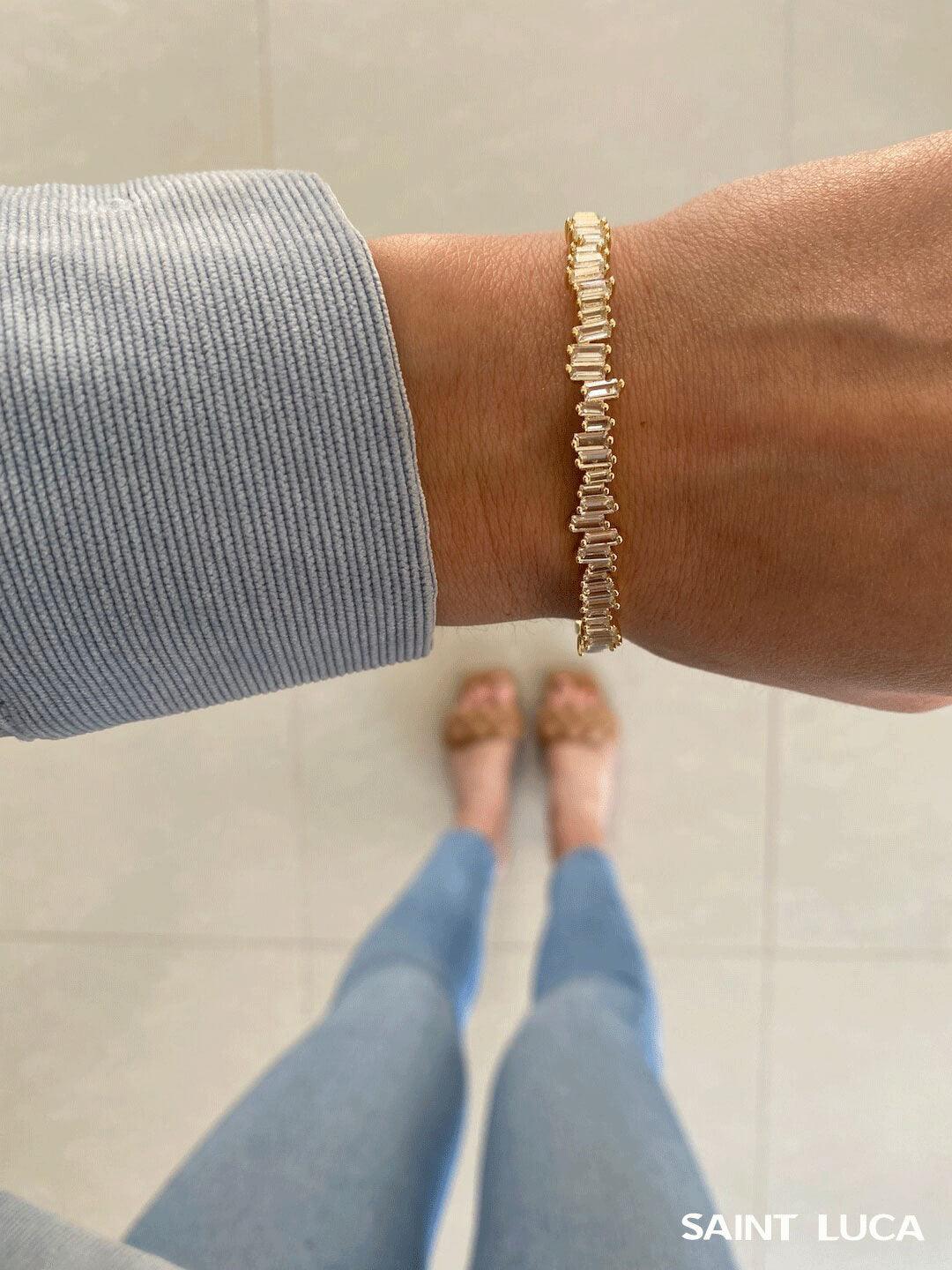 Saint Luca Pave Diamante Triple Gold Set - Saint Luca Jewelry