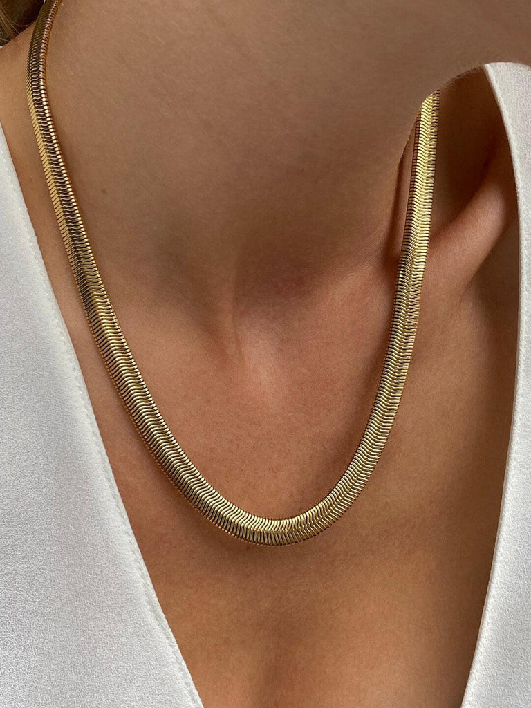 18K SERPENTIA LUXOR de Symphony Couture Gold Snake Choker Chain - Saint Luca Jewelry