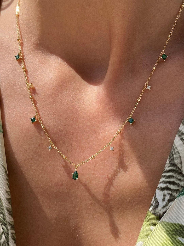 LA SPEZIA de DIAMONDS CRUSH Gold Crystal Necklace - Saint Luca Jewelry