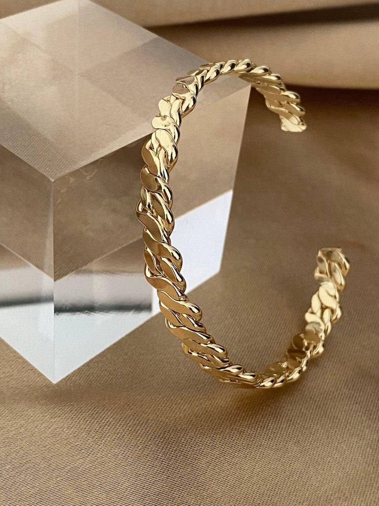 MATERA GOLD Twisted Cuff Bangle - Saint Luca Jewelry