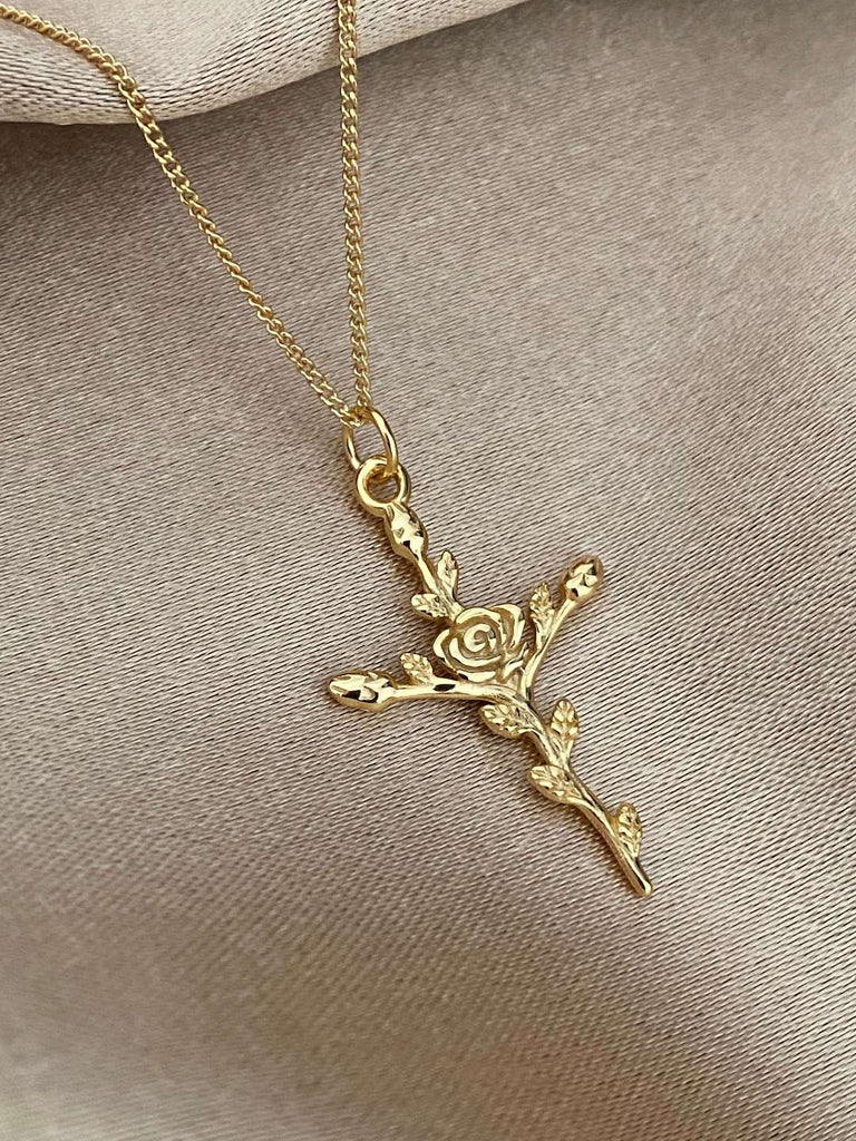 18K LE HARMONIE de ESSENTIAL Gold Cross Necklace - Saint Luca Jewelry