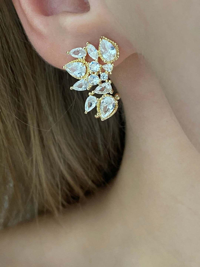 NELLY GOLD Stud Earrings - Saint Luca Jewelry