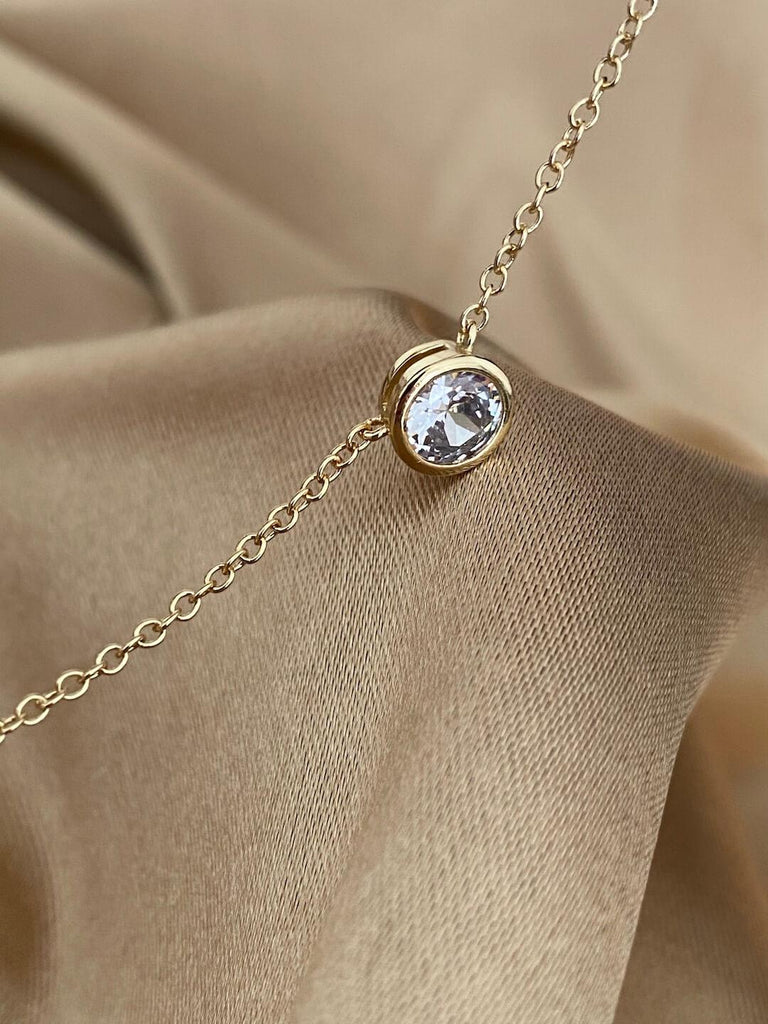 MIRANDA GOLD Crystal Necklace - Saint Luca Jewelry