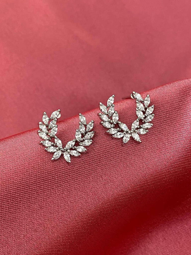 ACADIA SILVER Crystal Stud Earrings - Saint Luca Jewelry