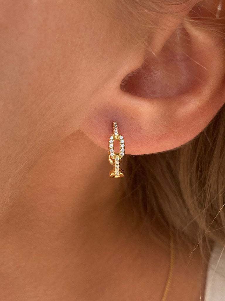 18K THE MYSTERIOUS de ENCHAIN ATELIER Crystal Hoop Earrings - Saint Luca Jewelry