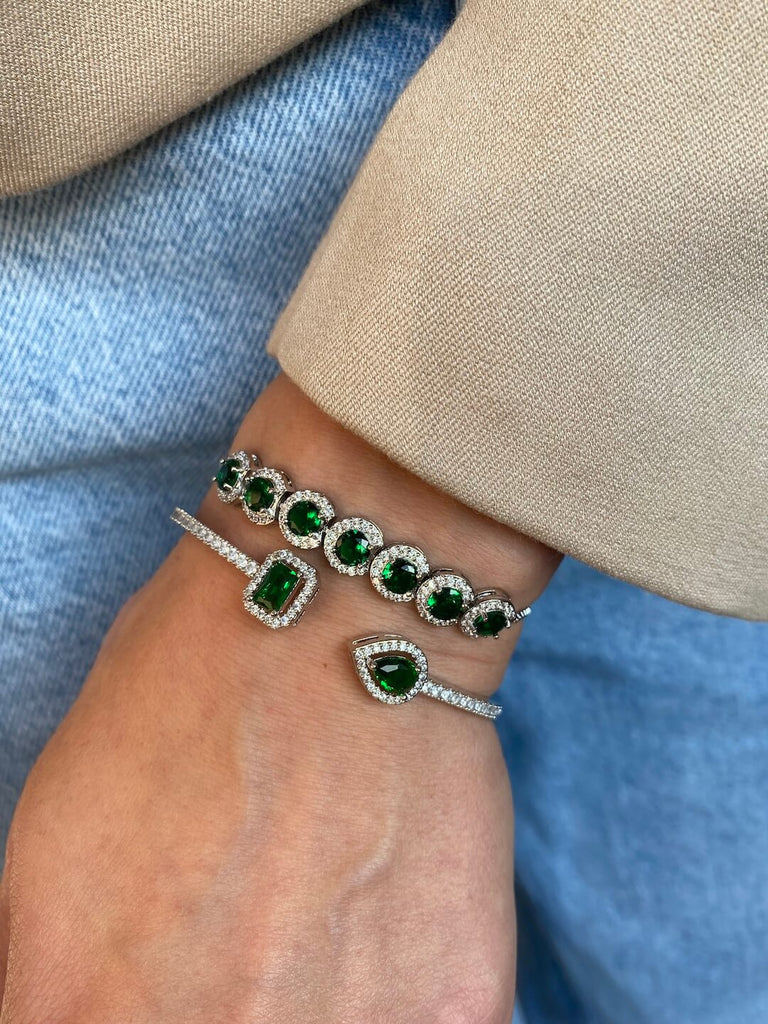 MADONNA LA GAIETE de DIAMONDS CRUSH 2 Silver Bracelets set - Saint Luca Jewelry