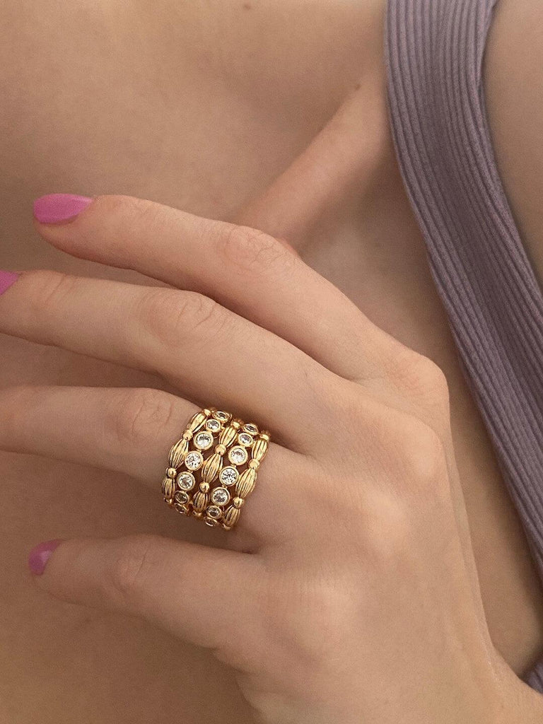 VERONA Gold Diamante Ring - Saint Luca Jewelry
