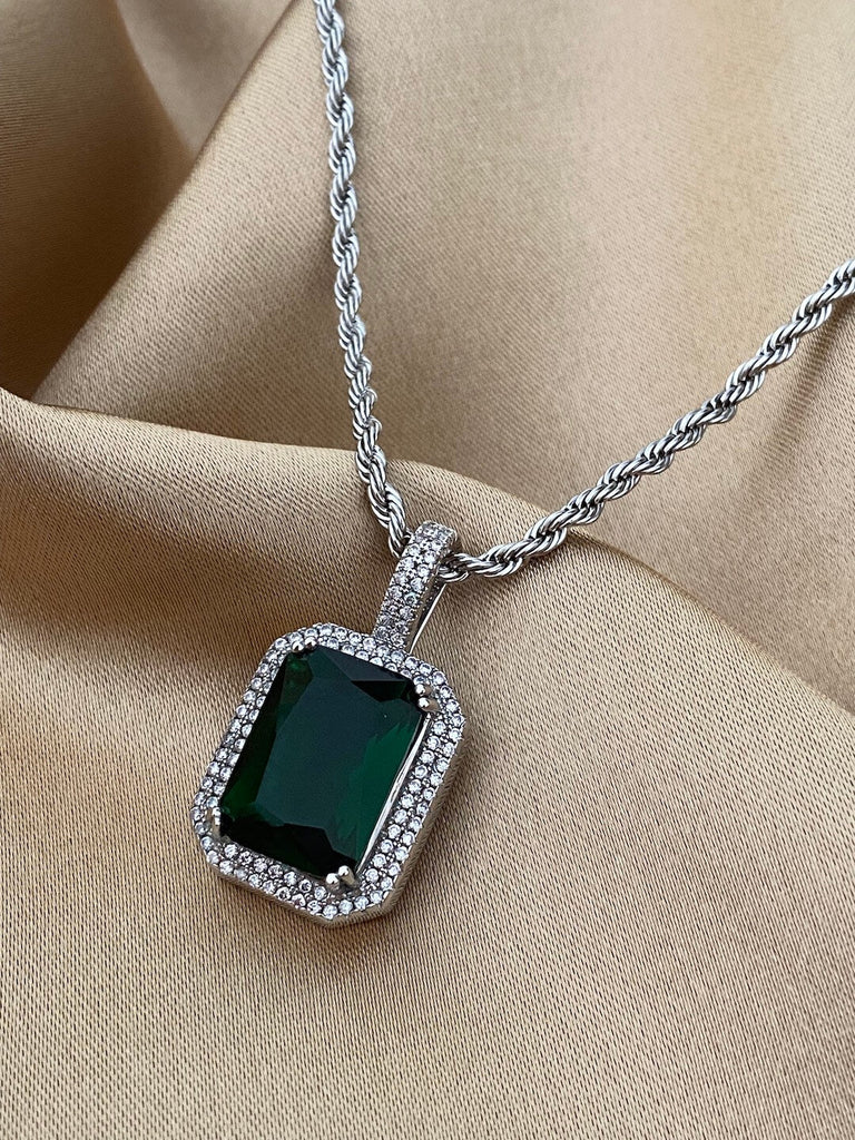 SRI LANKA de DIAMONDS CRUSH Silver Crystal Necklace - Saint Luca Jewelry