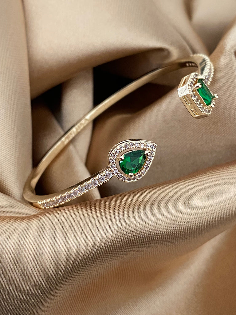 MADONNA GOLD EMERALD Crystal Cuff - Saint Luca Jewelry