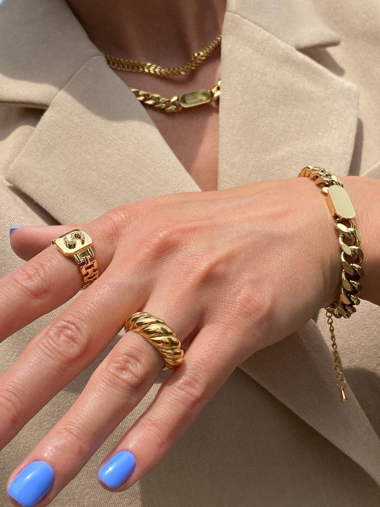 DUOMO Gold Twisted Chunky Ring - Saint Luca Jewelry