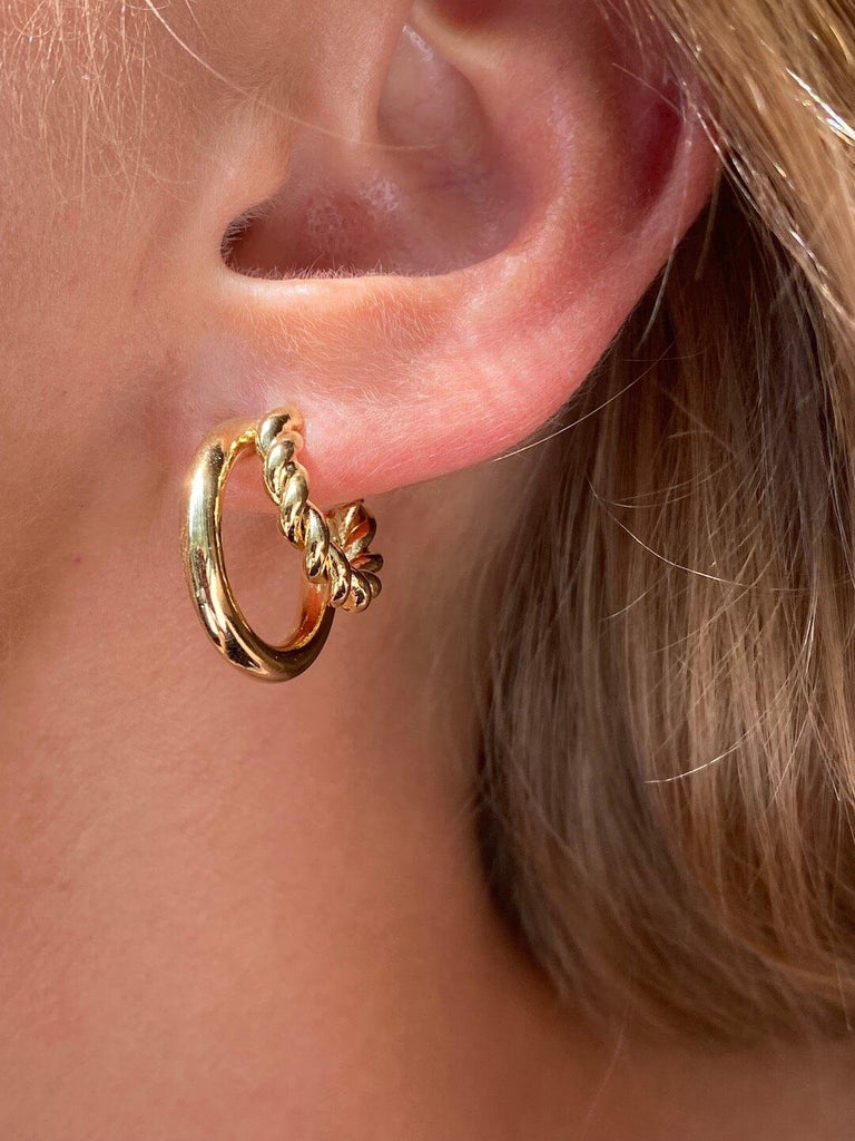 LONDON de Voyage Luxe Gold Double Twisted Earrings - Saint Luca Jewelry