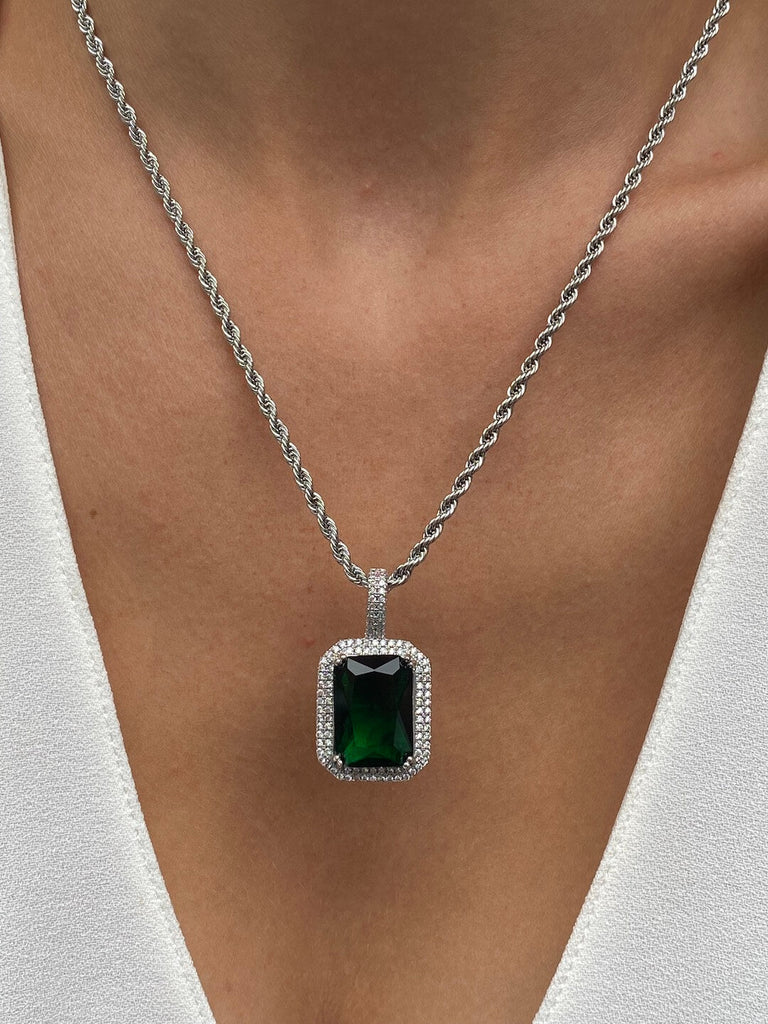 SRI LANKA de DIAMONDS CRUSH Silver Crystal Necklace - Saint Luca Jewelry