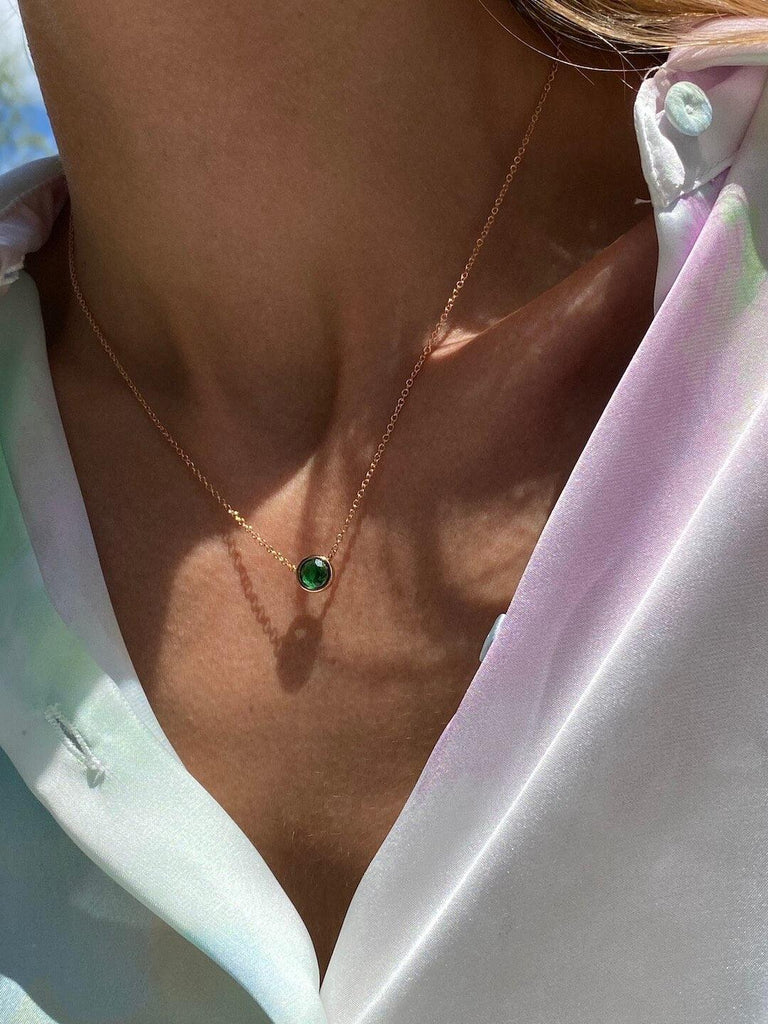 MIRANDA EMERALD Crystal Necklace - Saint Luca Jewelry