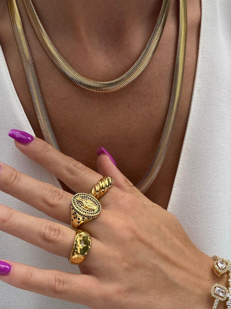 18K SERPENTIA LUXOR de Symphony Couture Gold Snake Choker Chain - Saint Luca Jewelry