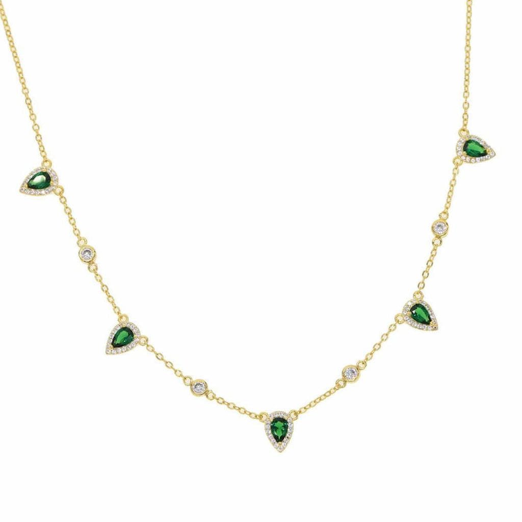 NOVA Emerald Drops Choker Necklace - Saint Luca Jewelry