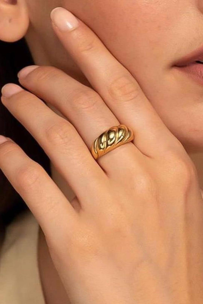 DUOMO Gold Twisted Chunky Ring - Saint Luca Jewelry