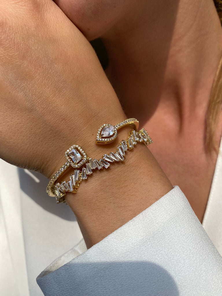 TIFFANY LUXE Gold Crystal Adjustable Bracelet - Saint Luca Jewelry