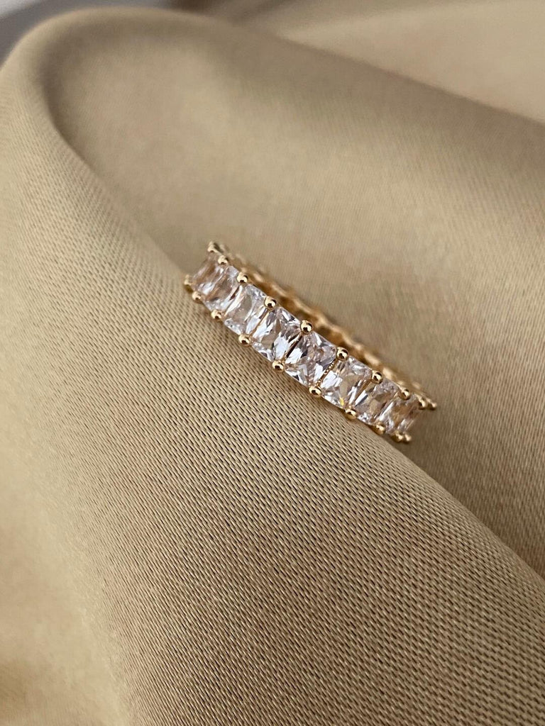 ESTELLE Gold Stackable Baguette Ring - Saint Luca Jewelry