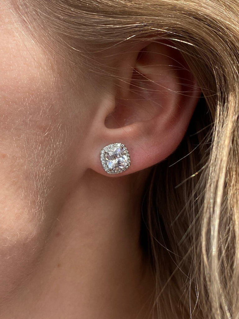 JOLIE SILVER Crystal Stud Earrings - Saint Luca Jewelry