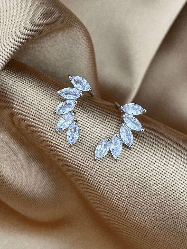 NELLY Silver Diamante Stud Earrings - Saint Luca Jewelry
