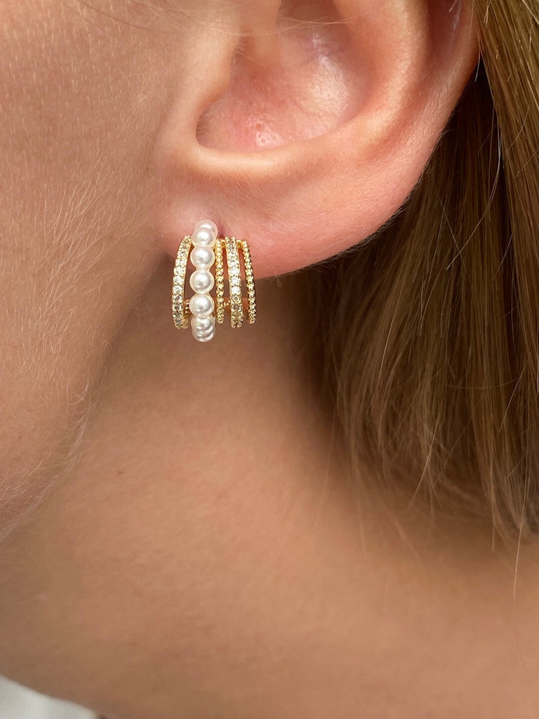 ERTÉ BAZAR ART NOUVEAU Gold Crystal Earrings - Saint Luca Jewelry
