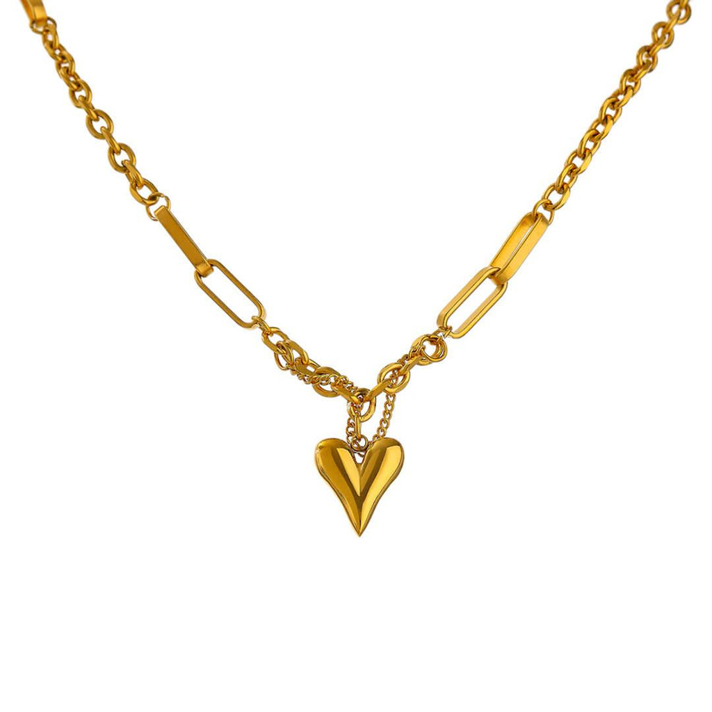 LAMOURE de ESSENTIAL Gold Heart Chain Necklace - Saint Luca Jewelry